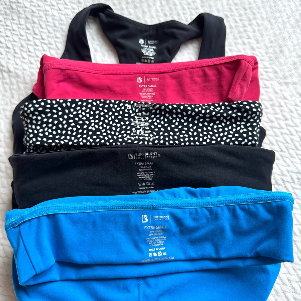 Lot of 5 Buff Bunny Collection Rosa Sports Bra XS 2 NWOT Padded Wireless Active - Picture 12 of 12